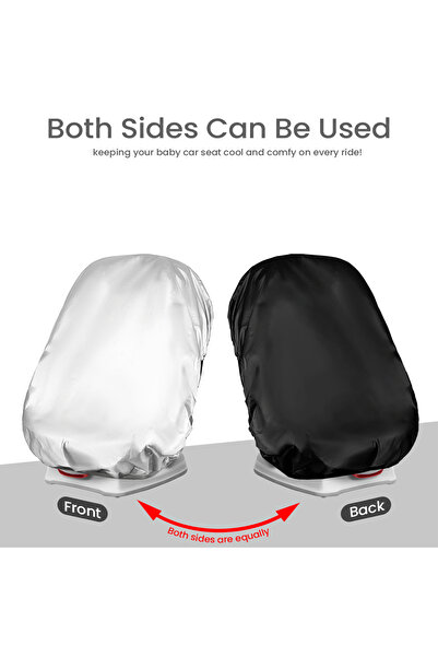 Choice 1PC Both Sides Silver Black & Baby Car Seat Sun Shade Cover Blocks Out...