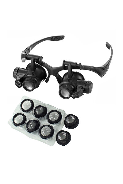 APWIKOGER black 10X/15X/20X/25XHead Wearing Magnifier Glasses Observation Mag...
