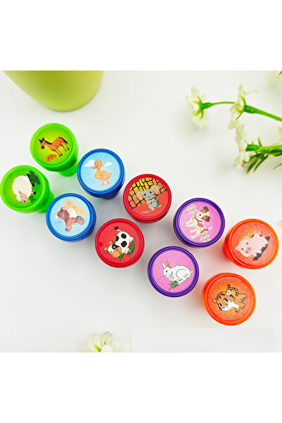 Choice1 ١٠ قطع من طوابع أختام حيوانات المزرعة باللون الأزرق الياقوتي الداكن، ...