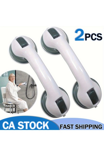Choice WHITE Two Bathroom Safety Grab Bars with Non-Slip Grips, Made of Durab...