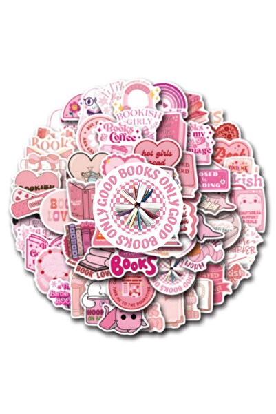 Choice ٦٠ قطعة من ملصقات الكتب الوردية اللطيفة، ملصقات كرتونية لكتب القراءة، ...