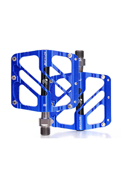 BUCKLOS دواسات دراجات جبلية زرقاء، مصنوعة بتقنية CNC، دواسات مسطحة من سبائك ا...