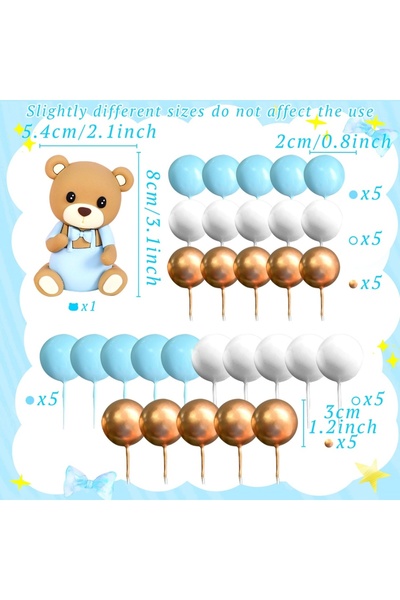 Choice Set 2 LaVenty Teddy Bear Cake Decoration Cake Decoration Baby Shower B...