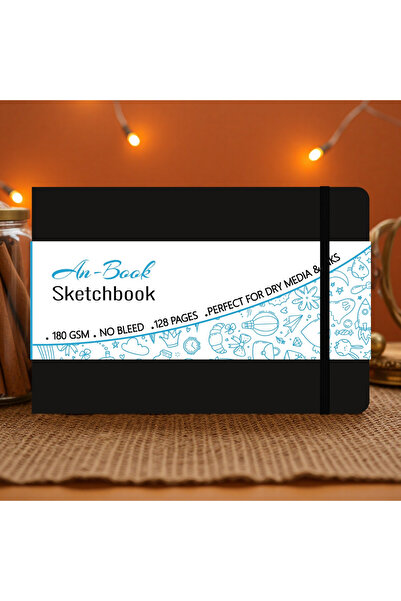 Choice دفتر رسم BUKE متوسط ​​الحجم A5 أفقي أسود بغلاف مقوى - 112 صفحة من ورق ...