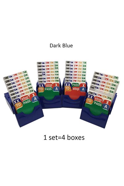 Choice Blue (Set of 4) Blue Bridge Bidding Box with Bridge Paper Playing Card...