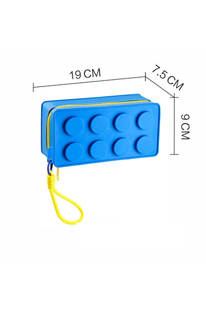 Choice حقيبة أدوات مكتبية للأطفال، زرقاء اللون، قطعة واحدة، على شكل مكعبات بن...
