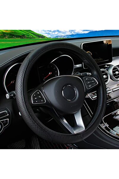 Choice 551 غطاء عجلة قيادة سيارة من الجلد الصناعي ثلاثي الأبعاد منقوش بدون حل...