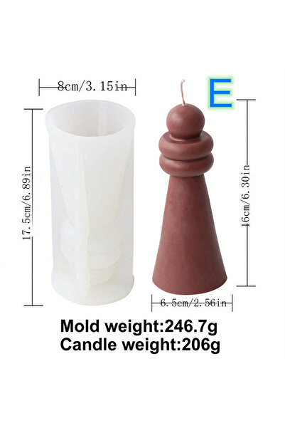 Choice قالب شموع عمودي ثلاثي الأبعاد طويل بتصميم هندسي أسطواني، قالب سيليكون ...