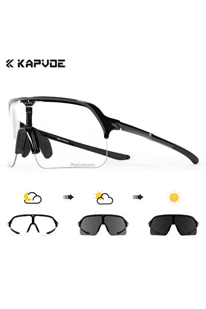 KAPVOE Photochromic-01 New Cycling Glasses Photochromic Hiking Eyewear Sungla...