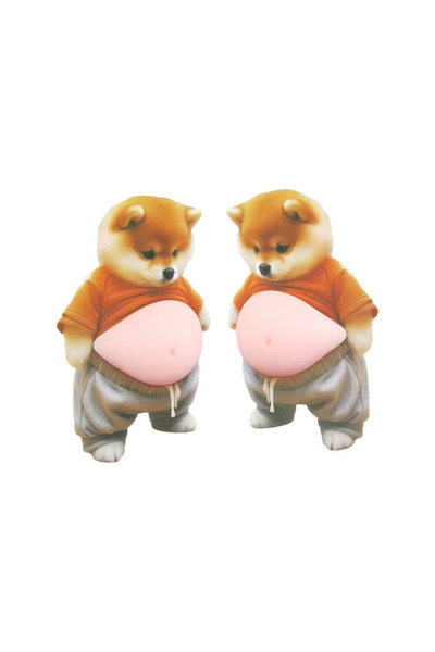 Choice كما هو موضح، قطعتان من ملصقات بطن كلب شيبا إينو ثلاثية الأبعاد، ملصقات...