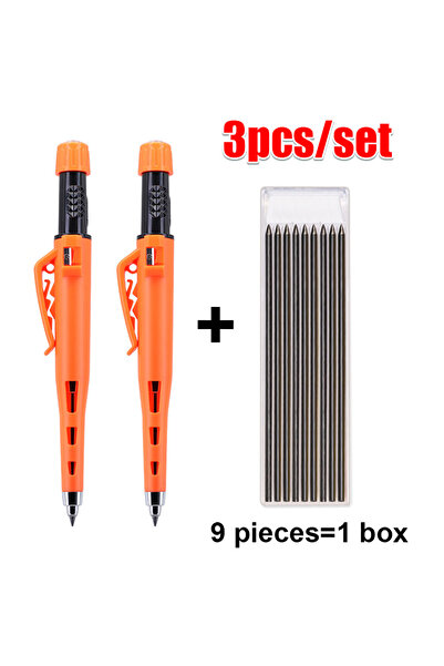 Choice أقلام رصاص جديدة للنجارين برأس طويل 55 مم مع غطاء، 2.8 مم، 9 رصاصات بر...