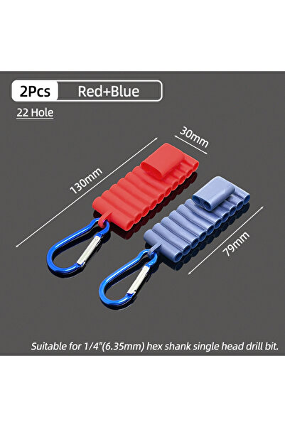 Choice علبة تخزين محمولة لرؤوس مفكات براغي سداسية الشكل مقاس 1/4 بوصة، لون أح...