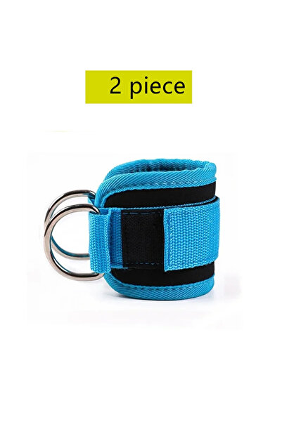 Choice light blue 2piece Cable Ankle Straps Double D-Ring Ankle Cuffs For Gym...