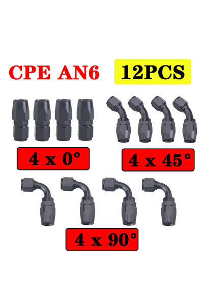 Choice3 مجموعة من 12 قطعة من وصلات خراطيم ألومنيوم دوارة عالمية AN6، متوافقة ...