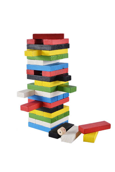 Choice لعبة برج التكديس الخشبية التفاعلية، 48 قطعة، 48 قطعة من مكعبات التكديس...