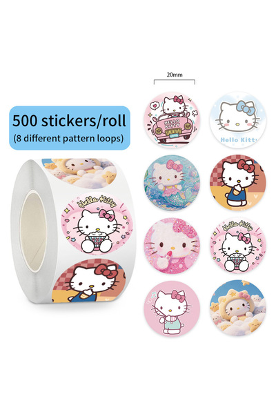 Choice لفة واحدة، 500 قطعة/لفة، ملصقات عائلة هيلو كيتي الكلاسيكية من سانريو، ...