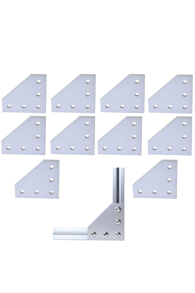 Choice 10pcs 10pcs/lot 3D Printer Aluminum L Shaped 5 Hole 60x60x4mm Joining ...