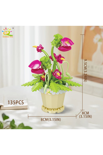 Choice8 NO.01-3 HUIQIBAO MOC Eternal Flower with Pot Micro Building Block DIY...