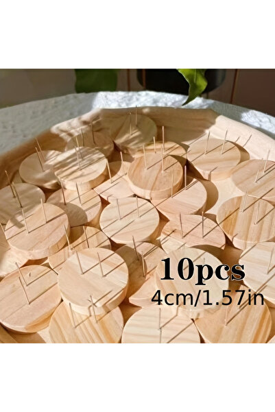 Choice حامل دمى كروشيه دائري خشبي، 4 سم، 10 قطع، 5/10 قطع، حامل دمى، لعبة دمي...