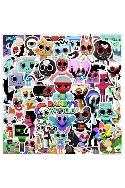 Choice 50 قطعة من ملصقات داندي وورلد المقاومة للماء، مقاس 4-7 سم، غير قابلة ل...