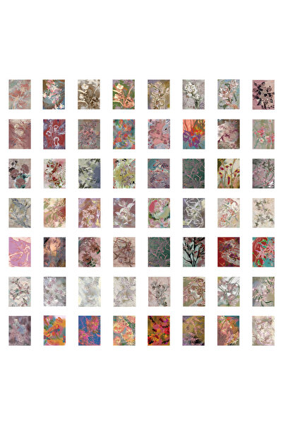 Choice 60 قطعة من ملصقات زهور التوت وأوراق الورد الضبابية، ملصقات زخرفية للدف...