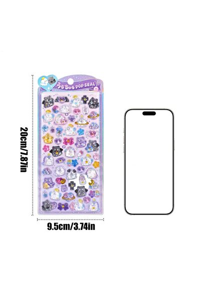 Choice ملصقات كريستالية ثلاثية الأبعاد على شكل قطة، مصنوعة من الراتنج الكريست...