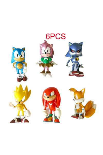 BANDAI مجموعة من 6 قطع بدون صندوق (6/12 قطعة) - شخصيات سونيك الصغيرة اللطيفة ...