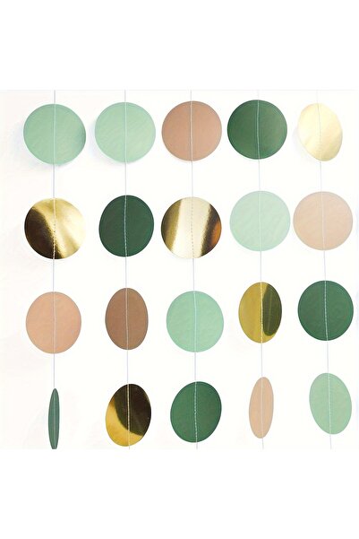 Choice 4 قطع من خيوط الزينة الورقية الخضراء المنقطة باللون الأخضر الذهبي، بطو...