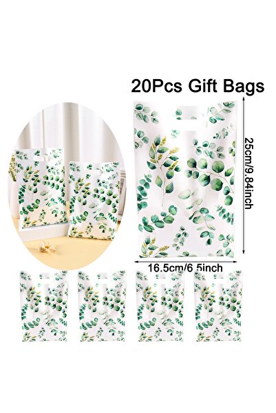 Choice 20pcs 10/20/50Pcs Green Eucalyptus Leaves Candy Gift Bags Plastic Cook...