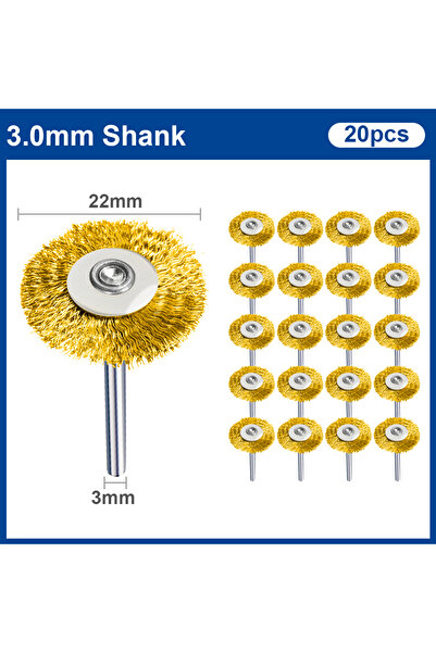 choice2 مجموعة فرش تلميع سلكية نحاسية (20 قطعة) أو 20 قطعة (10/20 قطعة) مقاس ...