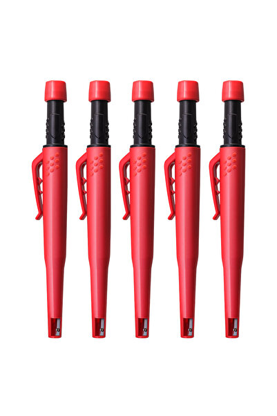 Choice ٥ أقلام رصاص نجار صلبة حمراء، عبوة إعادة تعبئة لتحديد ورسم الثقوب العم...