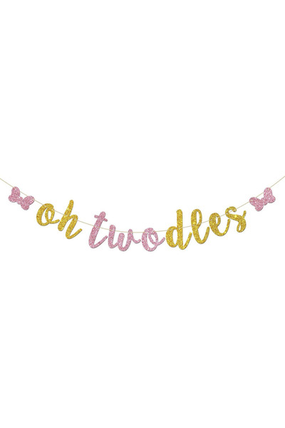 Choice golden Oh Twodles Banner - Happy 2nd Birthday Party Decor for Girls - ...