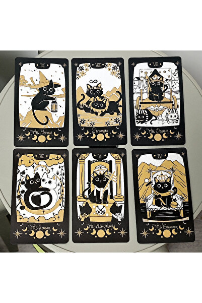 Choice Adorable Cat Tarot Deck 10.3*6cm, 78 Cards Deck Black