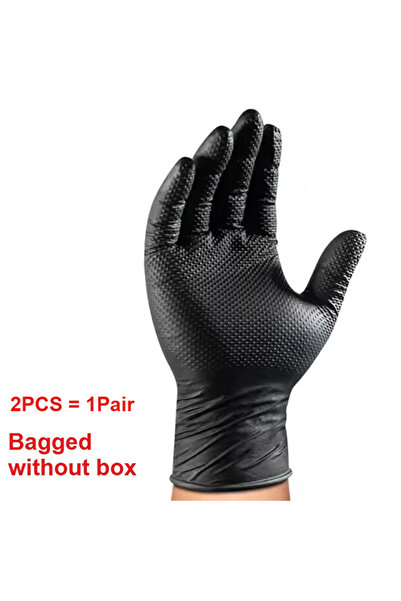 Choice S Black 2PCS 2-100PCS 8mil Heavy Duty Industrial Black Nitrile Gloves,...