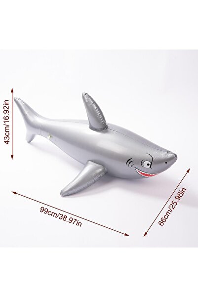 Choice Grey Inflatable Shark Pool Float Pool and Beach Inflate Toy Large Blow...