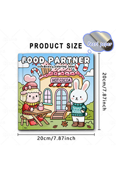 Choice 20x20cm 24pages FOOD PARTNER : Coloring Book for Adults Featuring Cute...