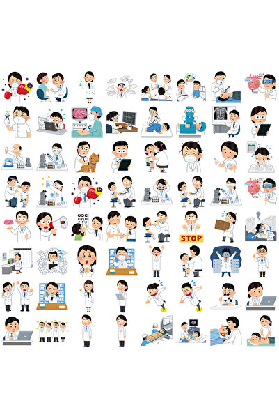 Choice 66 قطعة من الملصقات الطبية اليابانية، مصنوعة من مادة PVC، قابلة لإعادة...