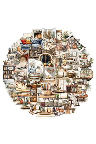 Choice مجموعة ملصقات شفافة لتزيين المنزل مكونة من 50 قطعة، بتصميم فني منزلي، ...