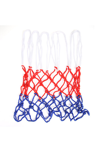 MOJOYCE شبكة كرة سلة حمراء وبيضاء وزرقاء، شبكة كرة سلة مناسبة لجميع الأحوال ا...