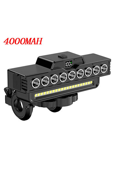 Choice مصباح أمامي للدراجة قابل لإعادة الشحن عبر منفذ USB، مزود ببوق دراجة بق...