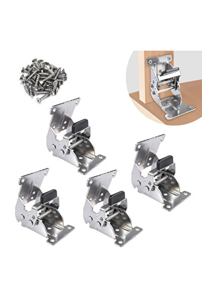 Choice silver 4PCS 180 Degree Angle Thickeneded Self-Locking Foldableing Hing...