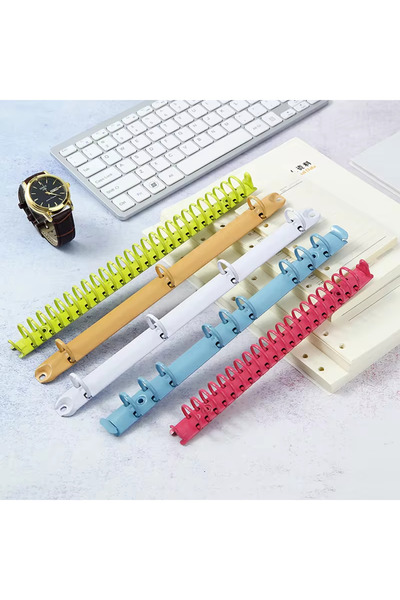 Choice6 A5 6Rings Red A5 A6 A7 Ring Binder Clips Loose-leaf Binding Strip Col...