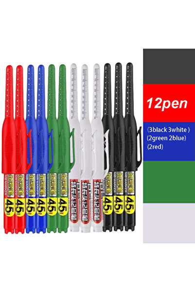 Choice مجموعة من 12 قلمًا - قلم تحديد ثقوب عميقة مقاوم للماء بطول 45 مم، قلم ...