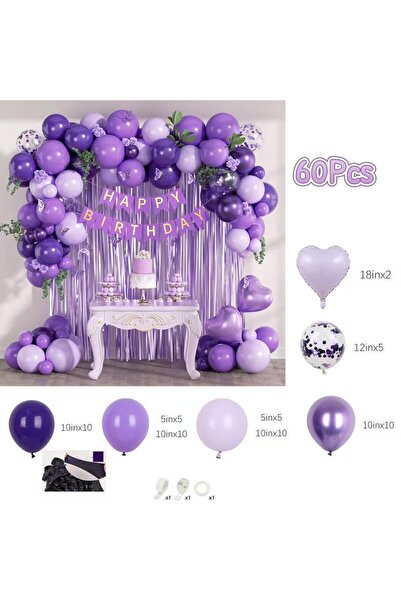 Choice Other BL501212-60Pcs 60Pcs Purple Balloons Arch Kit Dark Pastel Metall...