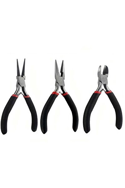 Choice3 طقم كماشة سوداء مكون من 3 قطع، أدوات حرفية فولاذية، برؤوس مستديرة ومد...