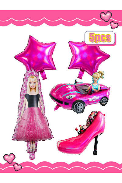 Miniso بالون رقم 3 من باربي، زينة حفلات أعياد ميلاد الأطفال، مصنوع من الألومنيوم