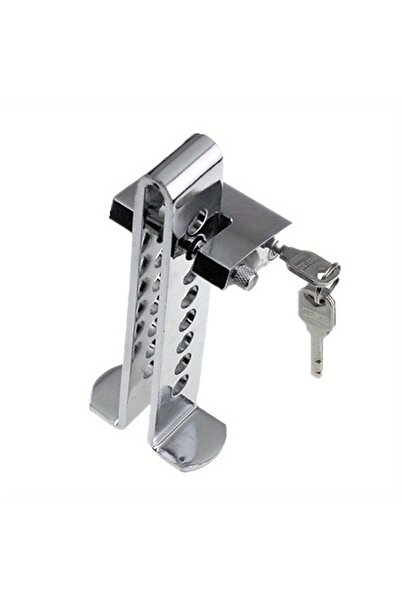 Choice قفل دواسة فرامل فضي قابل للتعديل مع مفتاحين - مصنوع من الفولاذ المقاوم...