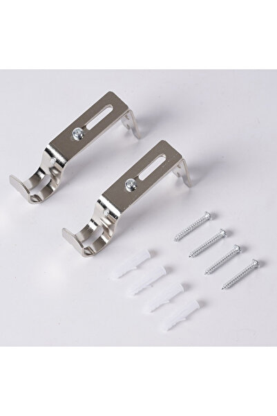 Choice Silver two pack 2pcs Iron Universal Curtain Rod Rack Adjustable Length...