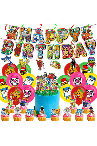 Choice 12inch 02 Hot Game Steal a Brainrot Theme Party Banner No.9 Balloon Fa...