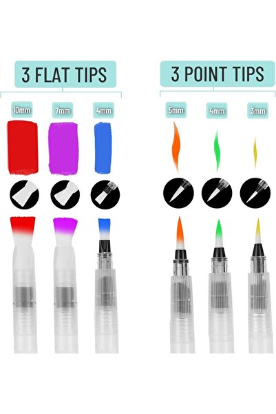 Choice مجموعة أقلام فرشاة ألوان مائية مكونة من 6 قطع، أقلام تلوين مائية لأقلا...